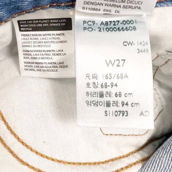 Levi’s Long Denim Skirt Side Slit Blue Size 27 - Picture 4 of 4